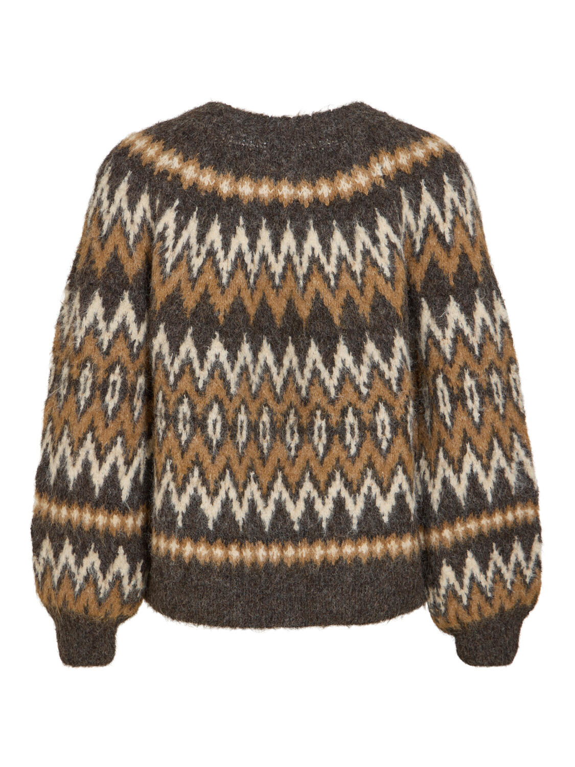 Vibows Jacquard uldstriktrøje – Coffee Bean
